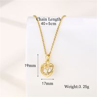 Stainless Steel Titanium Steel Korean Style Inlay Plating Tree Swan Heart Shape Zircon Pendant Necklace sku image 2