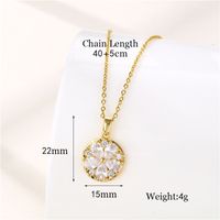 Stainless Steel Titanium Steel Korean Style Inlay Plating Tree Swan Heart Shape Zircon Pendant Necklace sku image 5