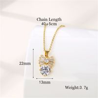 Stainless Steel Titanium Steel Korean Style Inlay Plating Tree Swan Heart Shape Zircon Pendant Necklace sku image 11