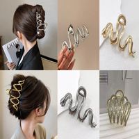 Simple Style Snake Alloy Plating Diamond Rhinestones Hair Claws main image 2