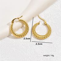 1 Pair Simple Style Classic Style Cross Twist 201 Stainless Steel 18K Gold Plated Ear Studs main image 11