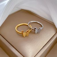 Titanium Steel Casual Simple Style Butterfly Rings main image 6