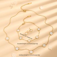 Stainless Steel 18K Gold Plated Elegant Plating Flower Acrylic Bracelets Earrings Necklace main image 2