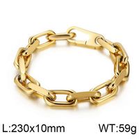 Acier Au Titane Plaqué Or 18K Hip Hop Rétro Couleur Unie Bracelets sku image 3