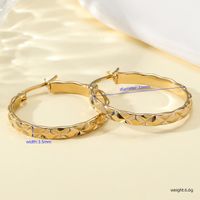 1 Pair Simple Style Circle Polishing Plating Titanium Steel 18k Gold Plated Earrings main image 4