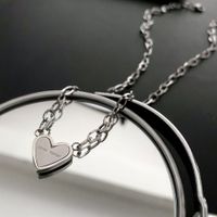 Mode Herzform Titan Stahl Überzug Halskette Mit Anhänger 1 Stück sku image 2