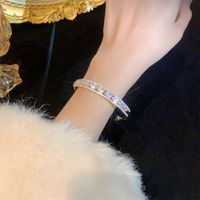 Sweet Simple Style Water Droplets Copper Plating Inlay Zircon 18k Gold Plated White Gold Plated Bangle main image 3