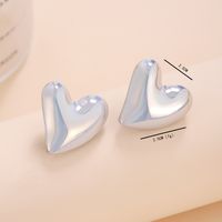 1 Pair Simple Style Heart Shape Stamping Resin Ear Studs main image 3