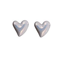 1 Pair Simple Style Heart Shape Stamping Resin Ear Studs main image 2