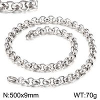 Hip-hop Retro Solid Color Titanium Steel Chain Necklace sku image 4