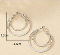 1 Pair Simple Style Commute Circle Plating Alloy Gold Plated Earrings main image 2
