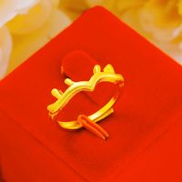 1 Piece Chinoiserie Bow Knot Copper Plating Open Ring sku image 14