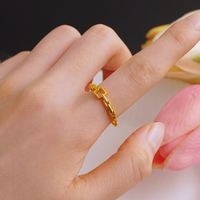 1 Piece Chinoiserie Bow Knot Copper Plating Open Ring sku image 11