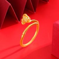 1 Piece Chinoiserie Bow Knot Copper Plating Open Ring sku image 26