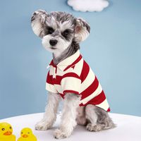Casual Simple Style Polyester Stripe Lapel Pet Clothing main image 5