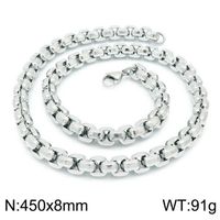Hip-hop Punk Geometric Titanium Steel Chain Men's Bracelets Necklace sku image 2
