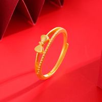 1 Piece Chinoiserie Bow Knot Copper Plating Open Ring sku image 3
