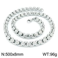 Hip-hop Punk Geometric Titanium Steel Chain Men's Bracelets Necklace sku image 3