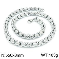 Hip-hop Punk Geometric Titanium Steel Chain Men's Bracelets Necklace sku image 4