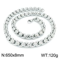 Hip-hop Punk Geometric Titanium Steel Chain Men's Bracelets Necklace sku image 5