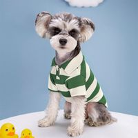 Casual Simple Style Polyester Stripe Lapel Pet Clothing main image 4