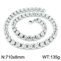 Hip-hop Punk Geometric Titanium Steel Chain Men's Bracelets Necklace sku image 6