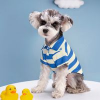 Casual Simple Style Polyester Stripe Lapel Pet Clothing main image 2