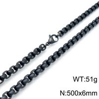 Hip-Hop Punk Geometric Titanium Steel Metal Chain 18K Gold Plated Men's Bracelets Necklace sku image 8