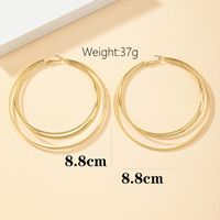 Wholesale Jewelry Simple Style Classic Style Solid Color Alloy Ferroalloy 14k Gold Plated Plating Hoop Earrings main image 2