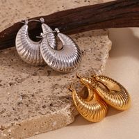 1 Pair Basic Simple Style Classic Style Geometric Plating Stainless Steel 18k Gold Plated Earrings main image 4