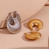 1 Pair Basic Simple Style Classic Style Geometric Plating Stainless Steel 18k Gold Plated Earrings main image 3