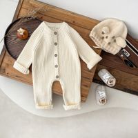 Cute Solid Color Polyacrylonitrile Fiber Baby Rompers main image 5