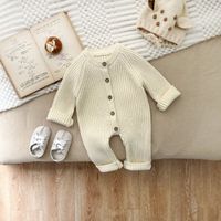 Cute Solid Color Polyacrylonitrile Fiber Baby Rompers sku image 9