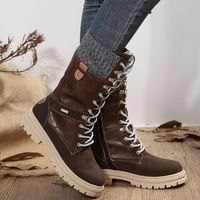 Women's Streetwear Solid Color Round Toe Riding Boots main image 1