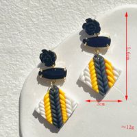 1 Pair Casual Streetwear Checkered Plating Alloy Soft Clay 14k Gold Plated Drop Earrings sku image 4