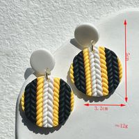 1 Pair Casual Streetwear Checkered Plating Alloy Soft Clay 14k Gold Plated Drop Earrings sku image 1