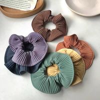 Women's Vintage Style Solid Color Cloth Pleated Hair Tie main image 3