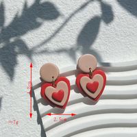 1 Pair Simple Style Commute Heart Shape Plating Soft Clay 14k Gold Plated Drop Earrings sku image 3