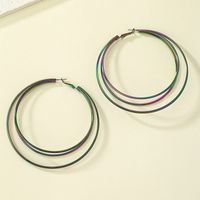 Wholesale Jewelry Elegant Color Block Alloy Ferroalloy Hoop Earrings main image 2