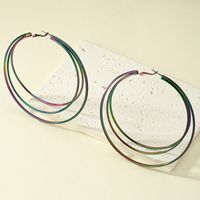 Wholesale Jewelry Elegant Color Block Alloy Ferroalloy Hoop Earrings main image 4