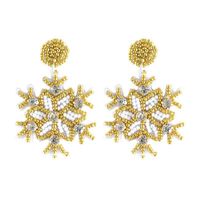 1 Pair Simple Style Classic Style Snowflake Inlay Alloy Plastic Resin Rhinestones Drop Earrings sku image 1