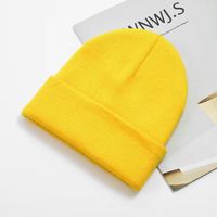 Unisex Cute Simple Style Solid Color Embroidery Eaveless Wool Cap main image 4