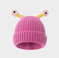 Unisex Cartoon Style Cute Funny Eye Embroidery Eaveless Wool Cap sku image 9