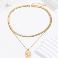 Wholesale Simple Style Commute Solid Color Stainless Steel Plating 18k Gold Plated Layered Necklaces main image 1