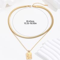 Wholesale Simple Style Commute Solid Color Stainless Steel Plating 18k Gold Plated Layered Necklaces main image 2
