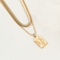 Wholesale Simple Style Commute Solid Color Stainless Steel Plating 18k Gold Plated Layered Necklaces main image 4
