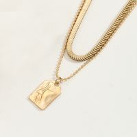 Wholesale Simple Style Commute Solid Color Stainless Steel Plating 18k Gold Plated Layered Necklaces main image 5