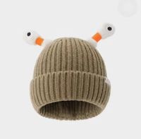 Unisex Cartoon Style Cute Funny Eye Embroidery Eaveless Wool Cap sku image 4