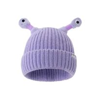 Unisex Cartoon Style Cute Funny Eye Embroidery Eaveless Wool Cap main image 3