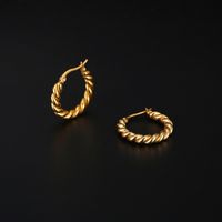 1 Pair Retro Twist Plating 304 Stainless Steel 18K Gold Plated Earrings main image 3